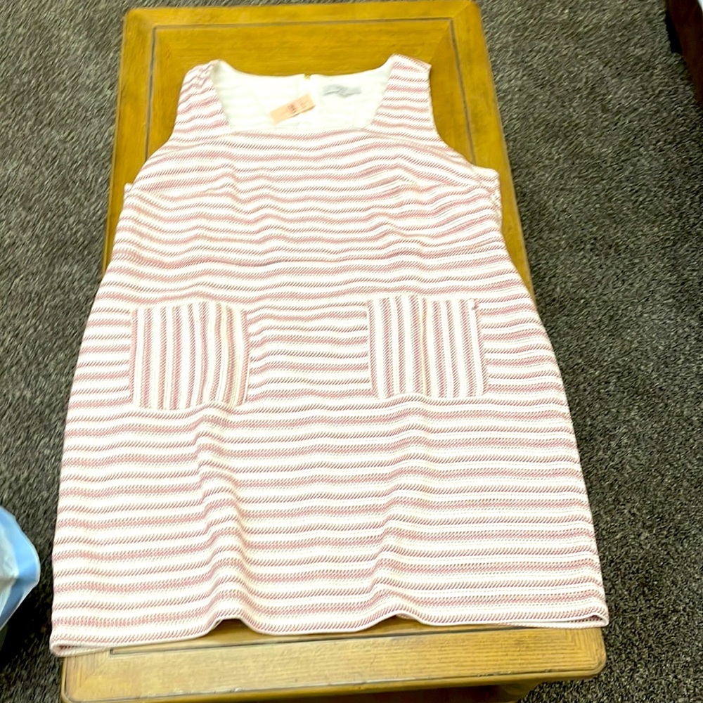 Loft Plus Sleeveless Striped Sheath 24W NWT